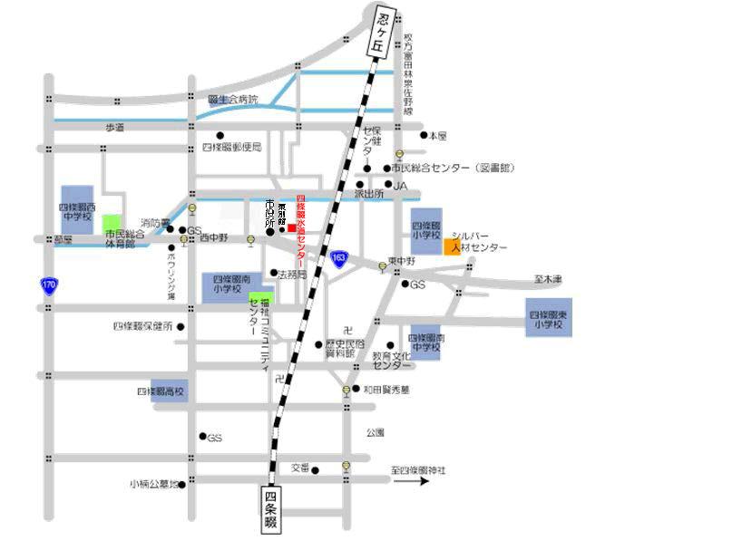 四條畷水道センターへの地図